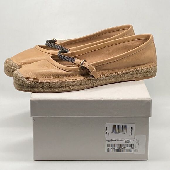 Brunello Cucinelli Monili-Embellished Leather Espadrilles size 40 - Picture 12 of 14